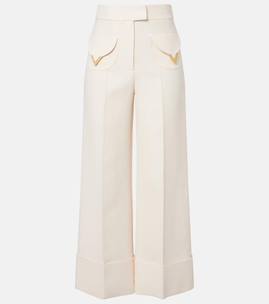 valentino crepe couture vgold wide-leg pants