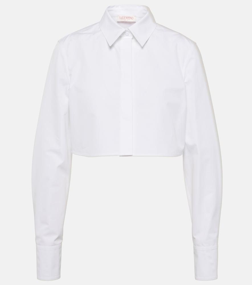 valentino cropped cotton poplin shirt