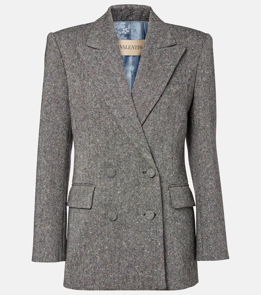 valentino double-breasted wool-blend blazer