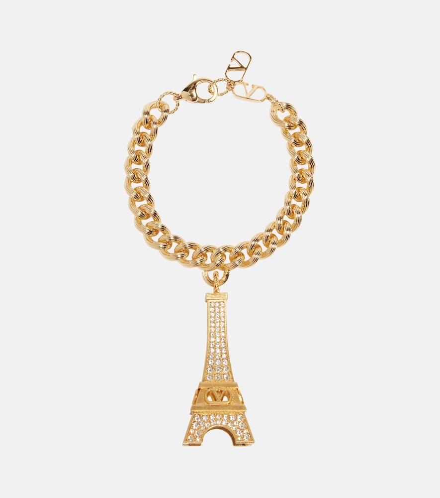 valentino eiffeltower crystal-embellished bracelet