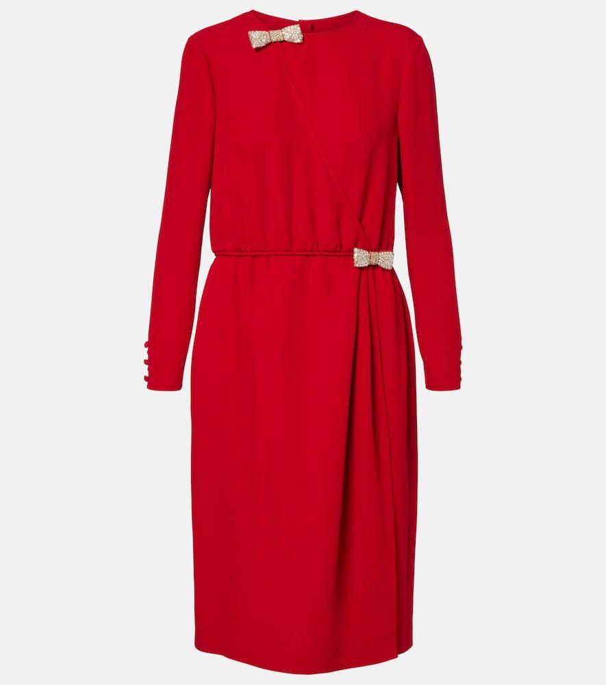 valentino embellished silk midi dress