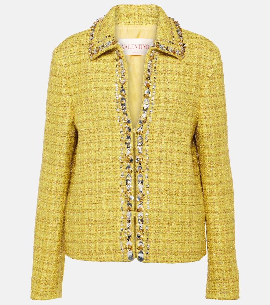 valentino embellished tweed jacket