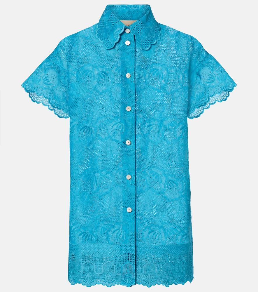 valentino embroidered cotton shirt