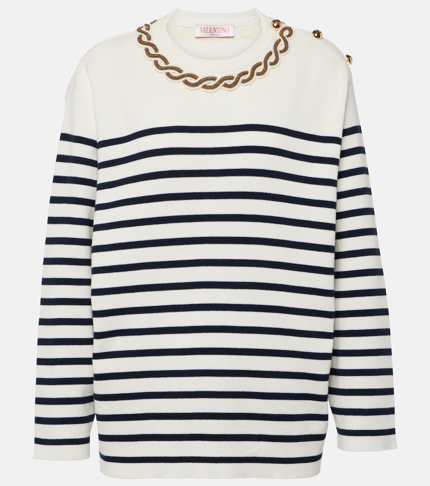 valentino embroidered cotton sweater