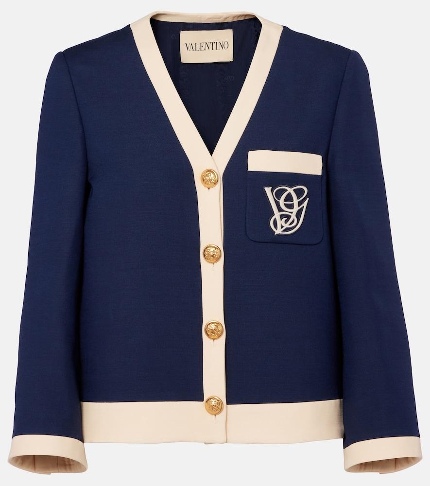 valentino embroidered wool and silk jacket
