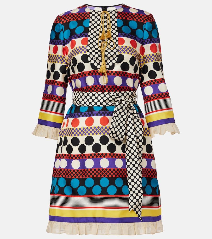 valentino escape polka-dot silk minidress