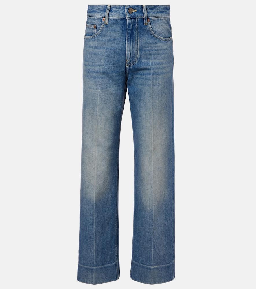 valentino faded wide-leg jeans