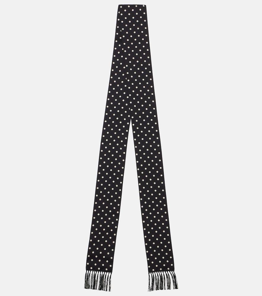 valentino fringed polka-dot silk scarf
