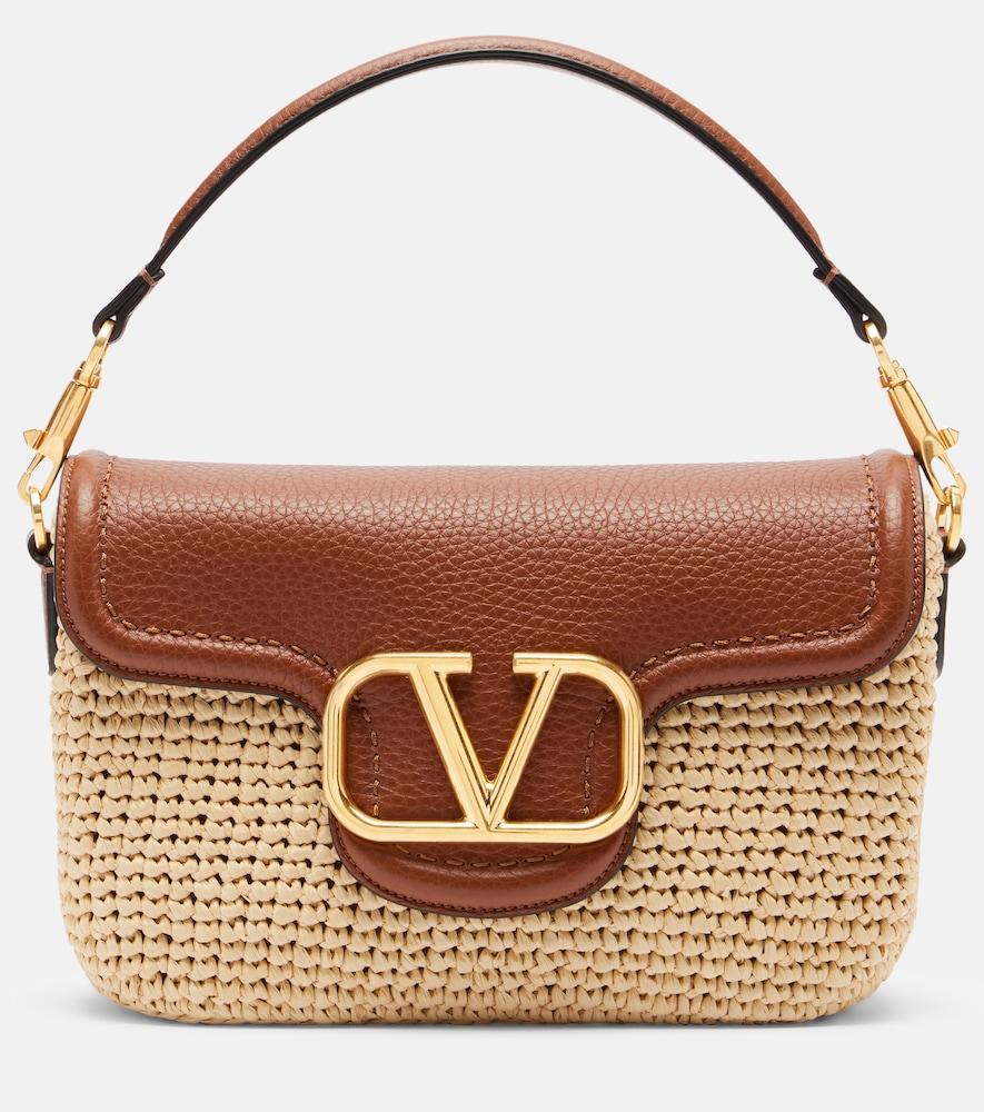 valentino garavani alltime raffia-effect shoulder bag