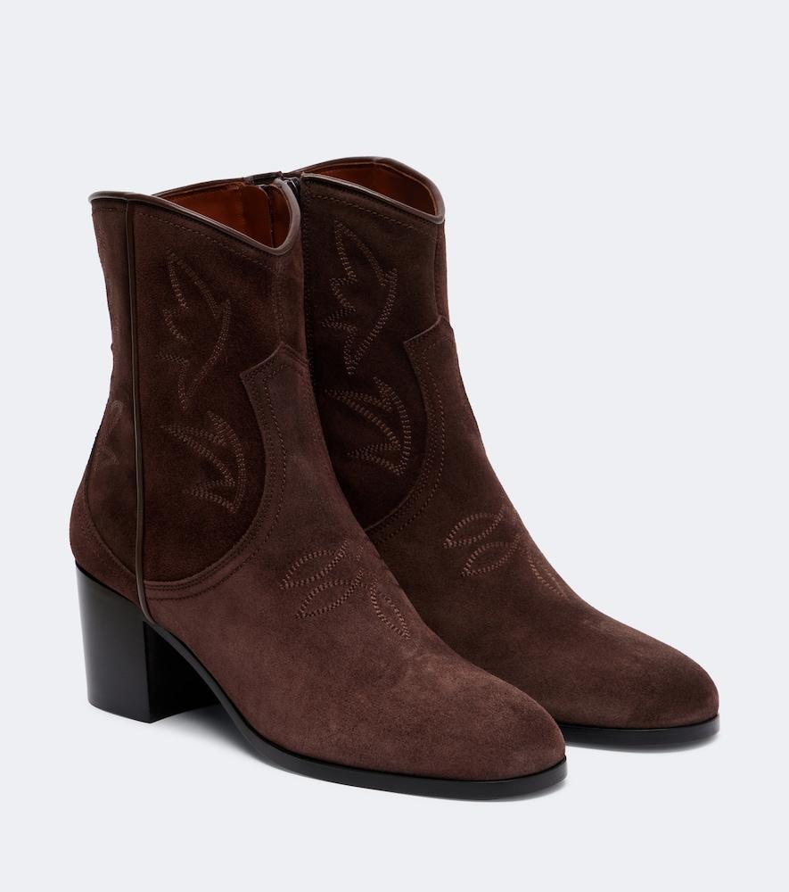 valentino garavani bard embroidered suede ankle boots
