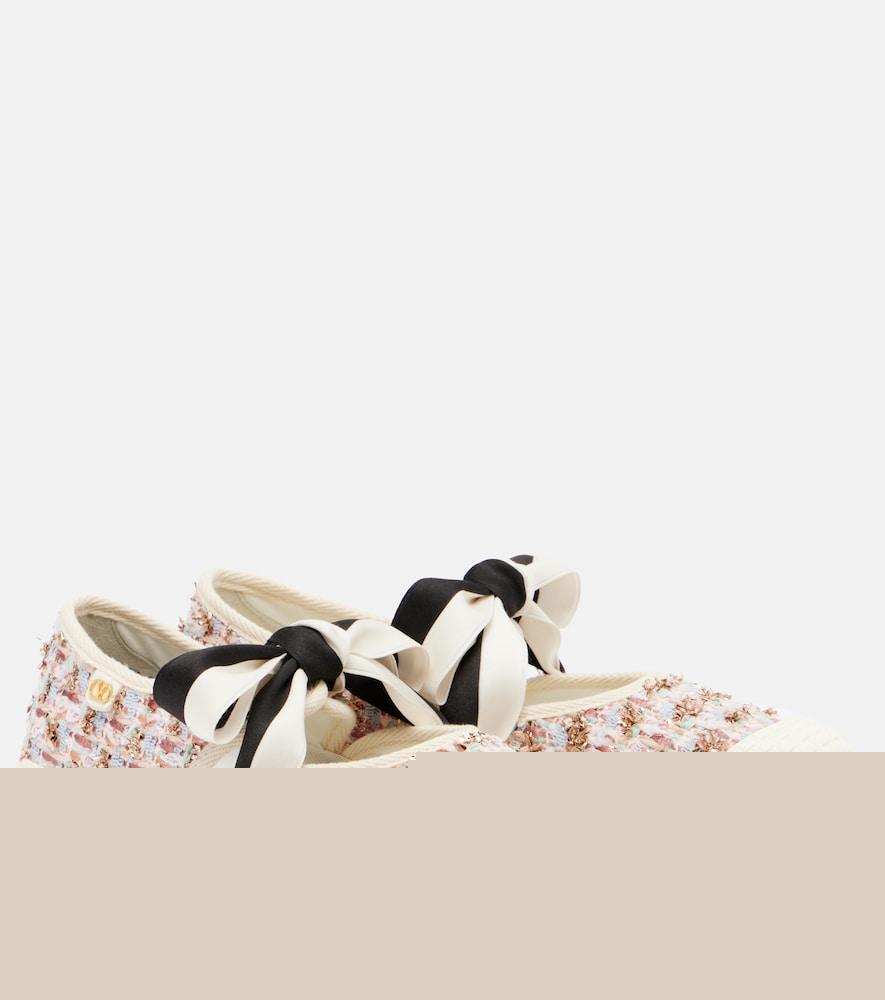 valentino garavani bay by bay checked tweed sneakers