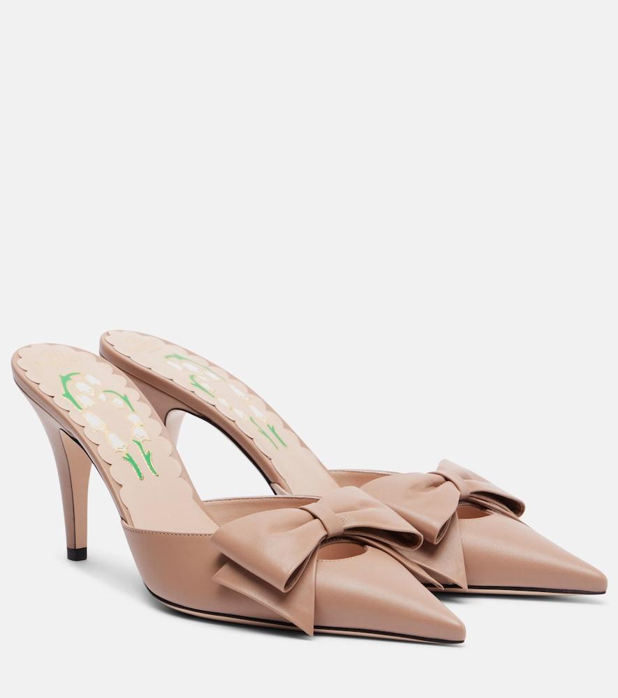 valentino garavani bow-detail leather mules