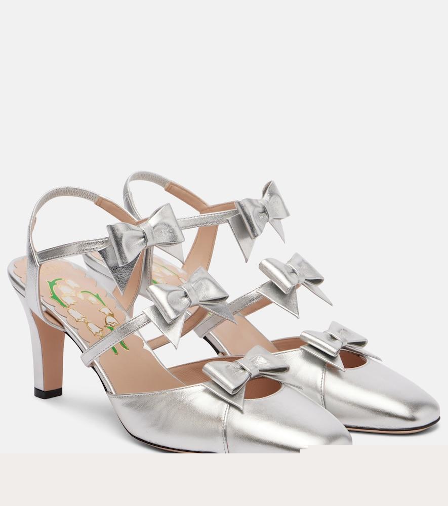 valentino garavani bowow 75 leather slingback pumps