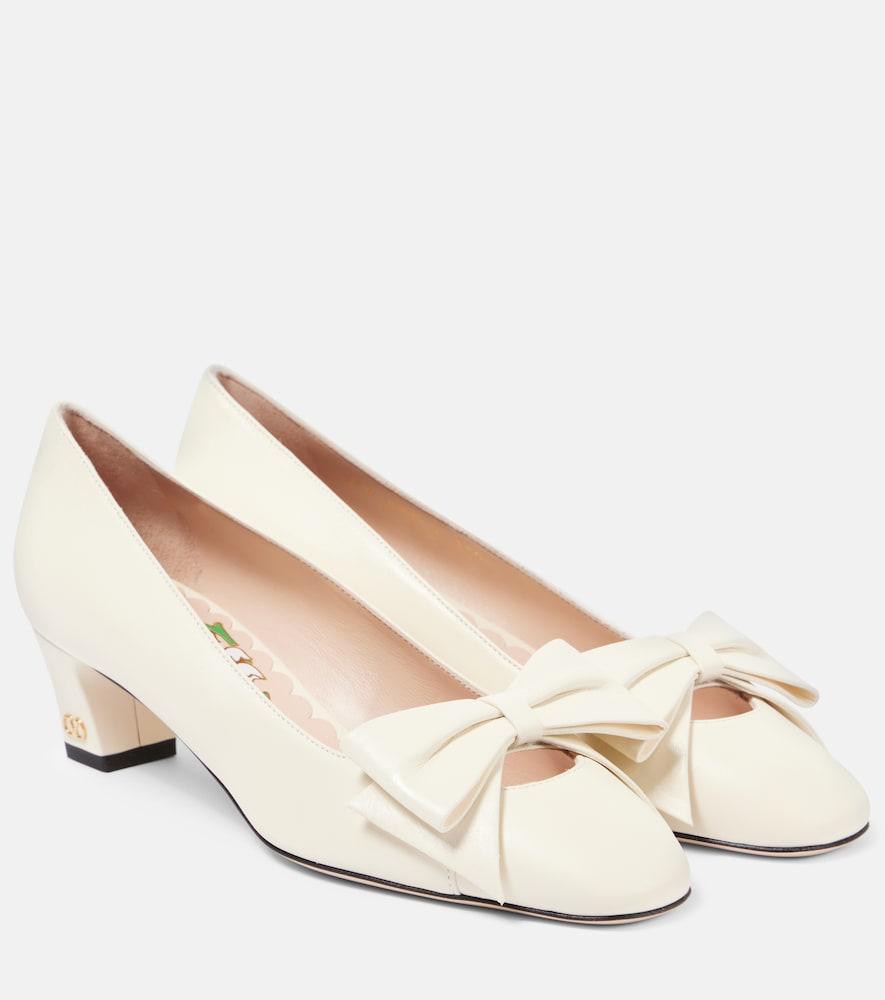 valentino garavani bridal bowow 45 bow-detail leather pumps