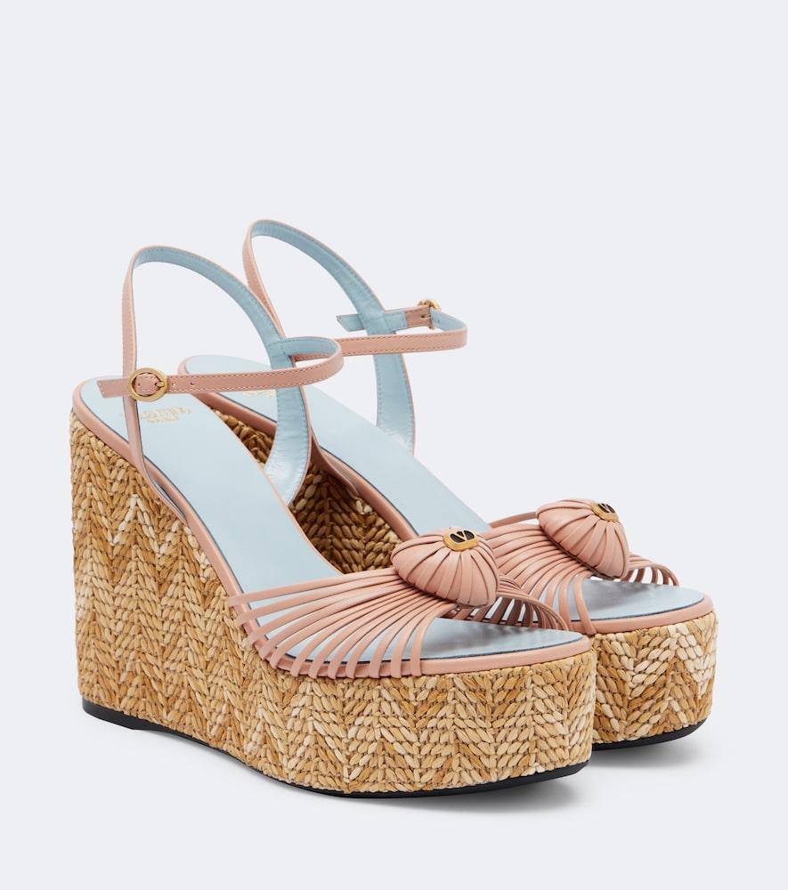 valentino garavani caur royal leather espadrille wedges