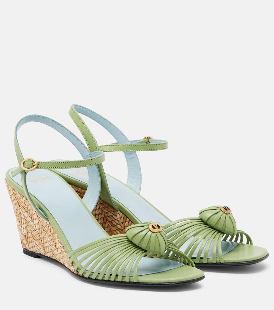 valentino garavani caur royal leather wedge sandals