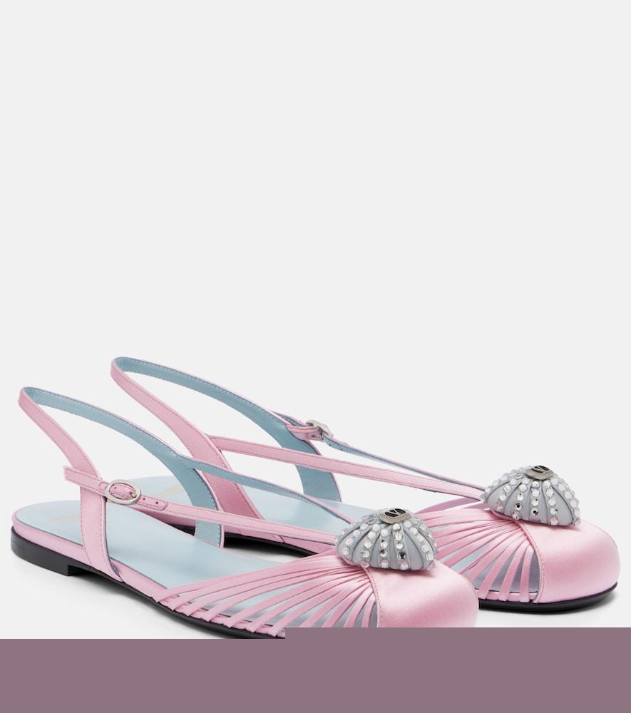 valentino garavani caur royal satin slingback flats