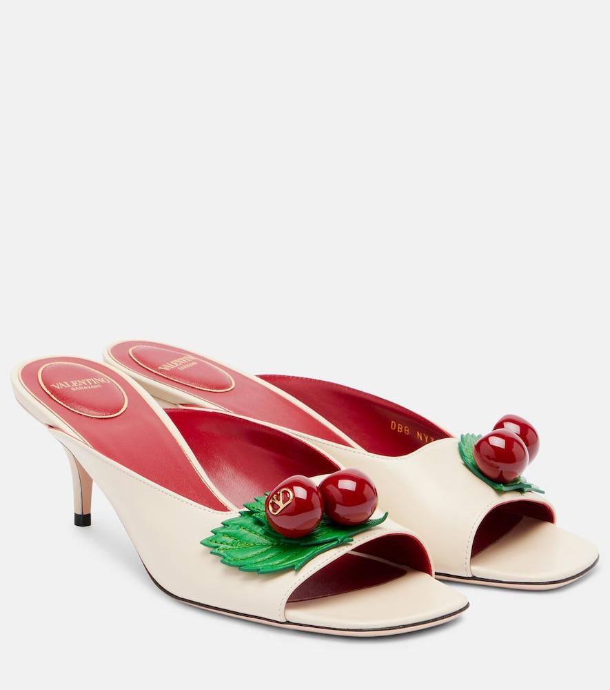 valentino garavani cherryfic leather mules