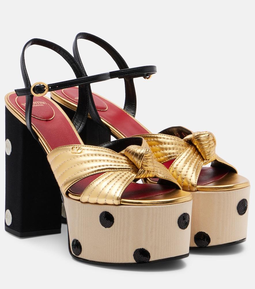 valentino garavani crasher vlogo sequined leather sandals