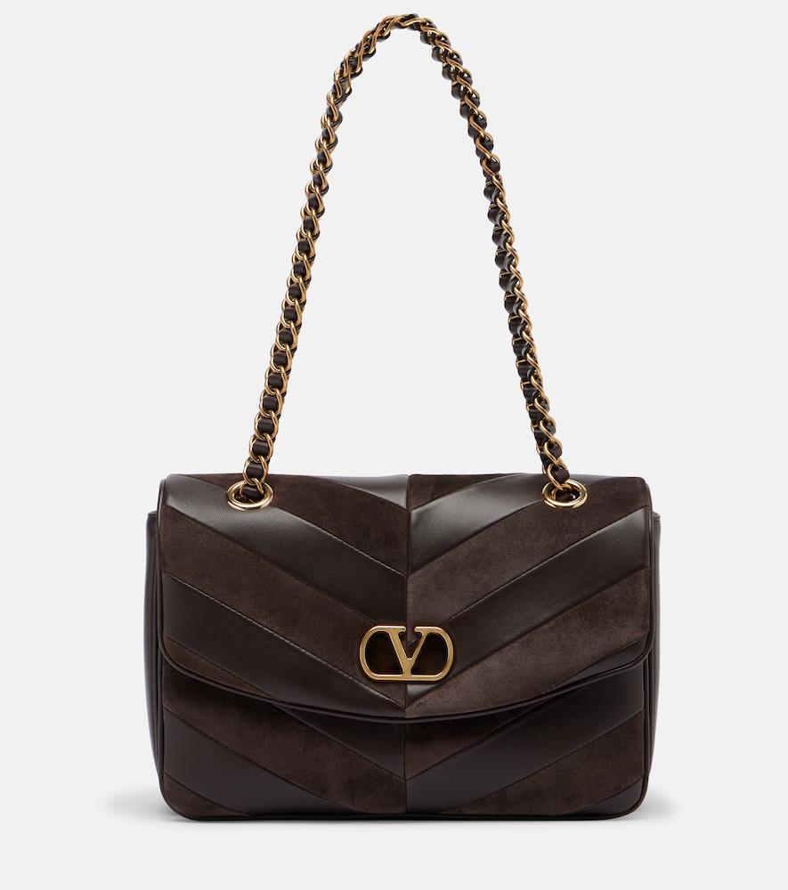 valentino garavani djuna medium chevron leather shoulder bag