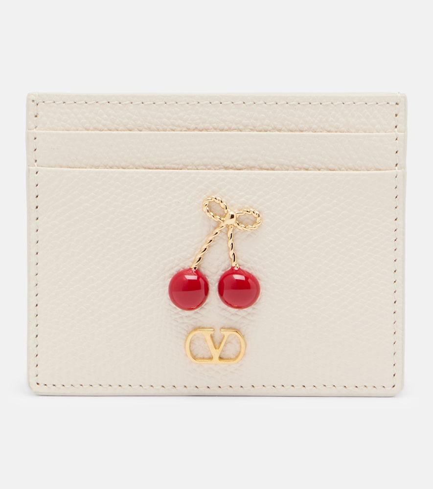 valentino garavani embellished leather card holder