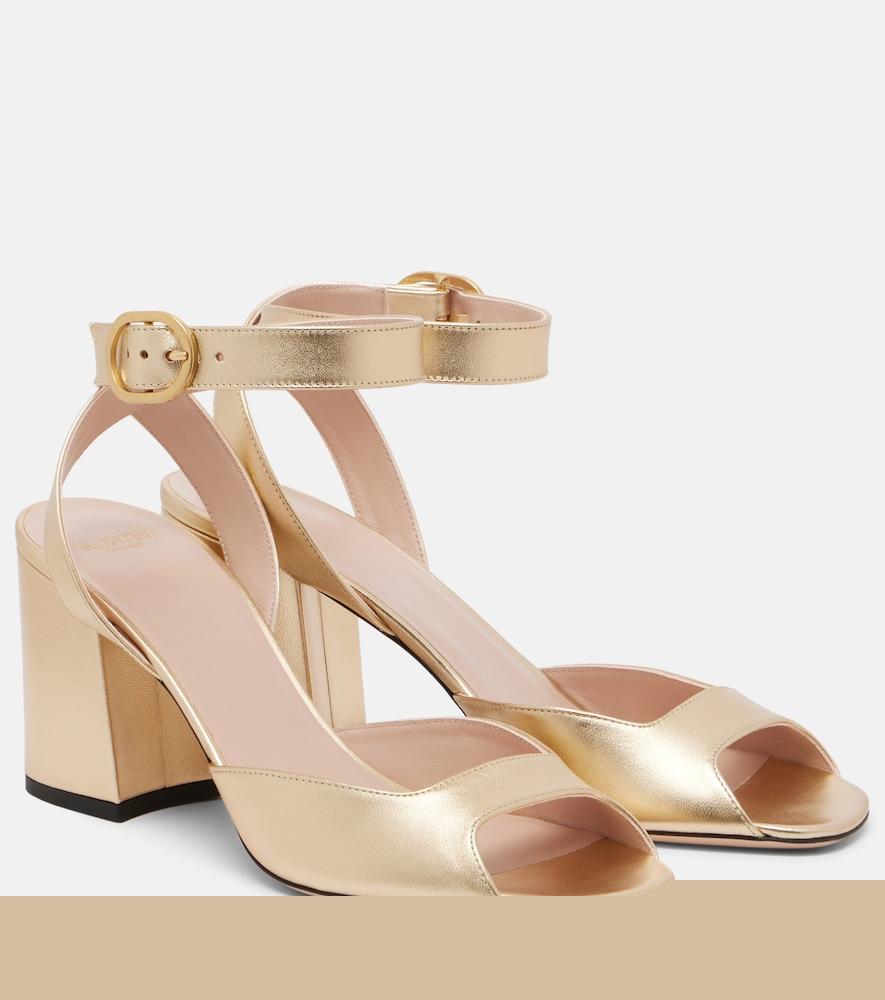 valentino garavani fawcette metallic leather sandals