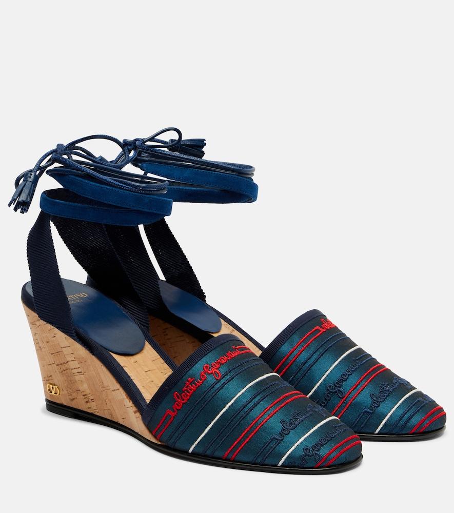 valentino garavani la cruisette canvas espadrille wedges