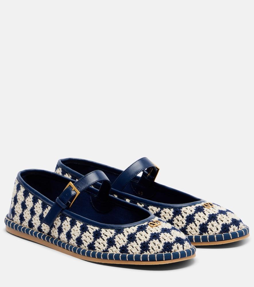 valentino garavani la cruisette crochet mary jane flats