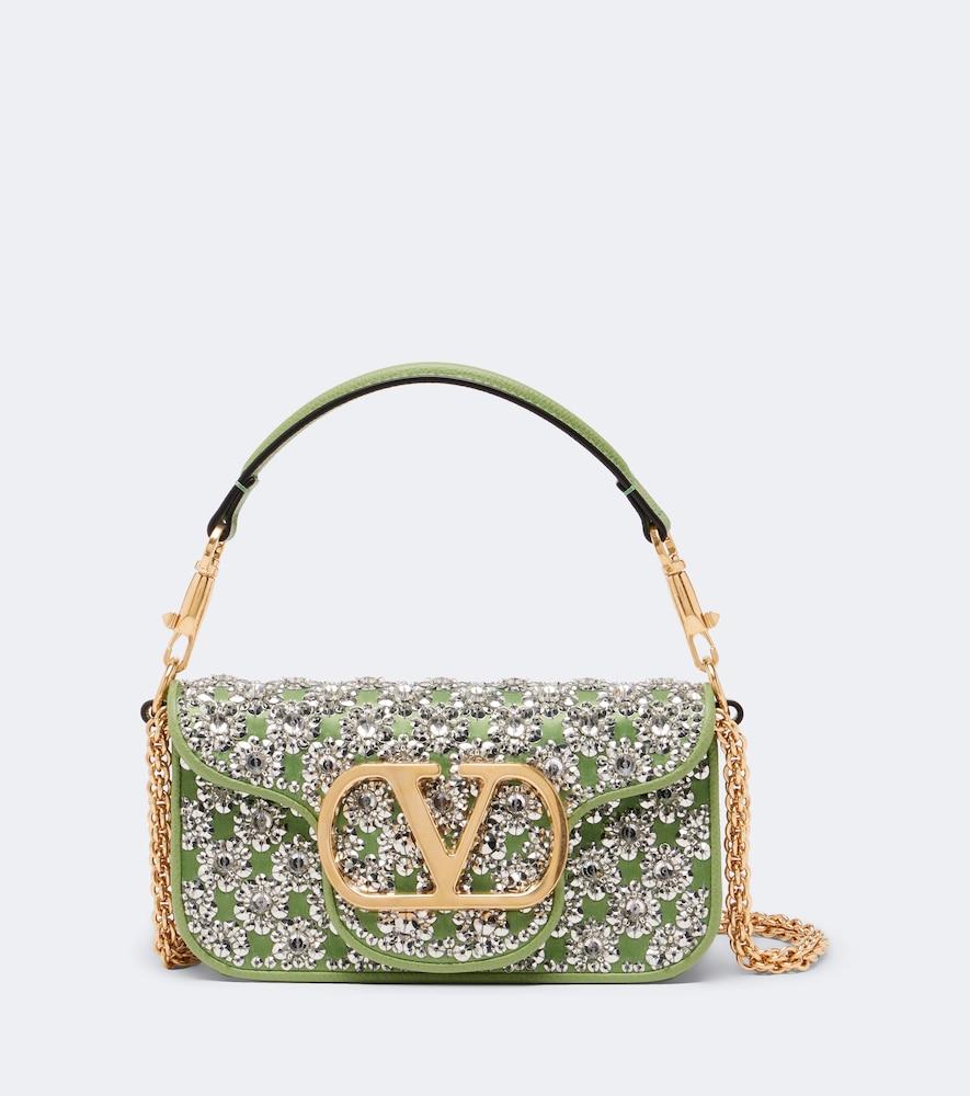 valentino garavani locò small embellished satin shoulder bag