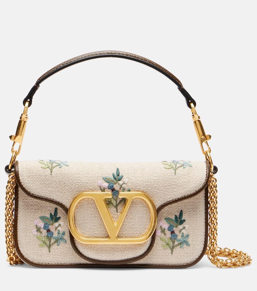valentino garavani locò small embroidered top-handle bag