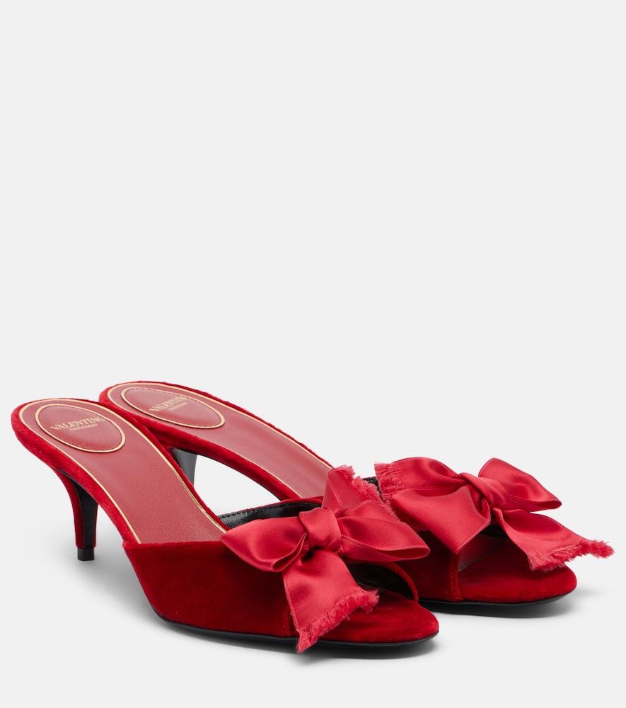 valentino garavani marie a bow-detail velvet mules