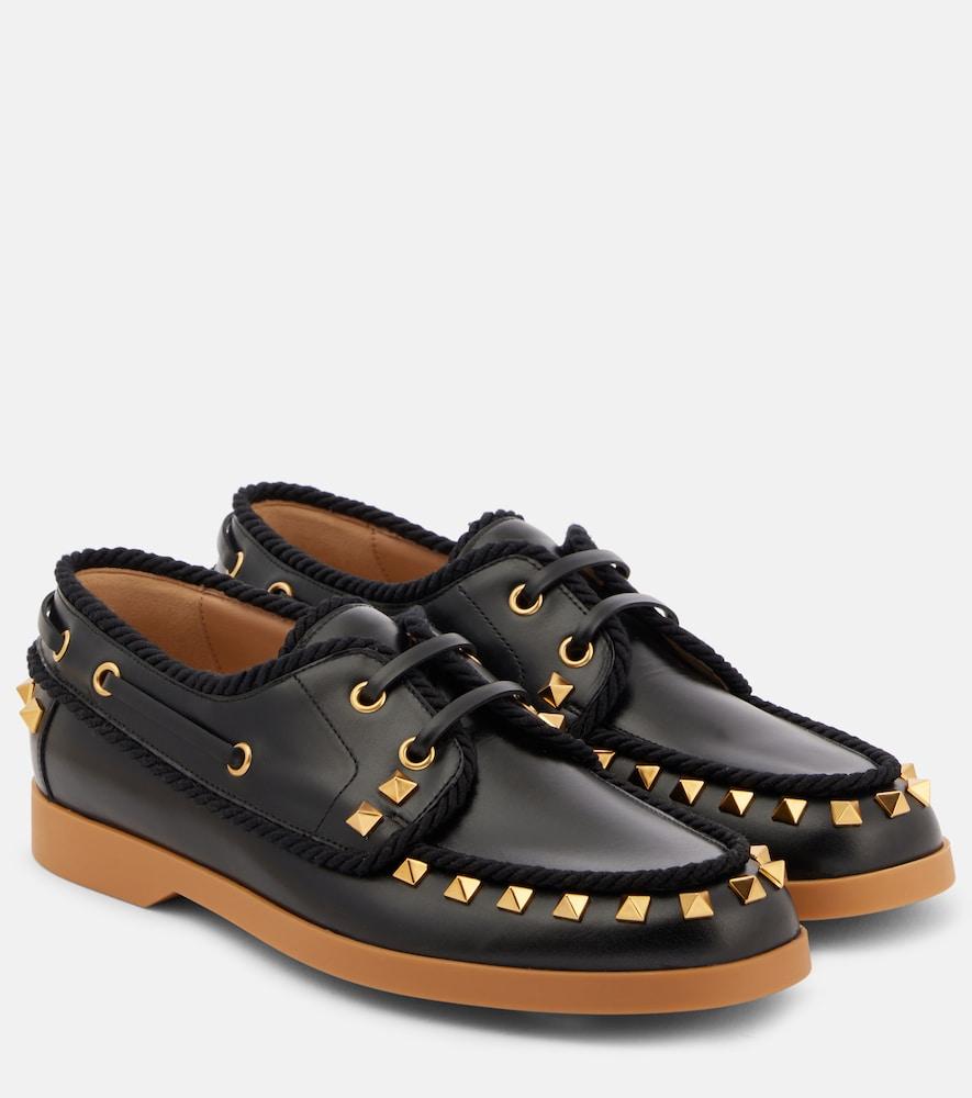 valentino garavani palm avenue leather boat shoes