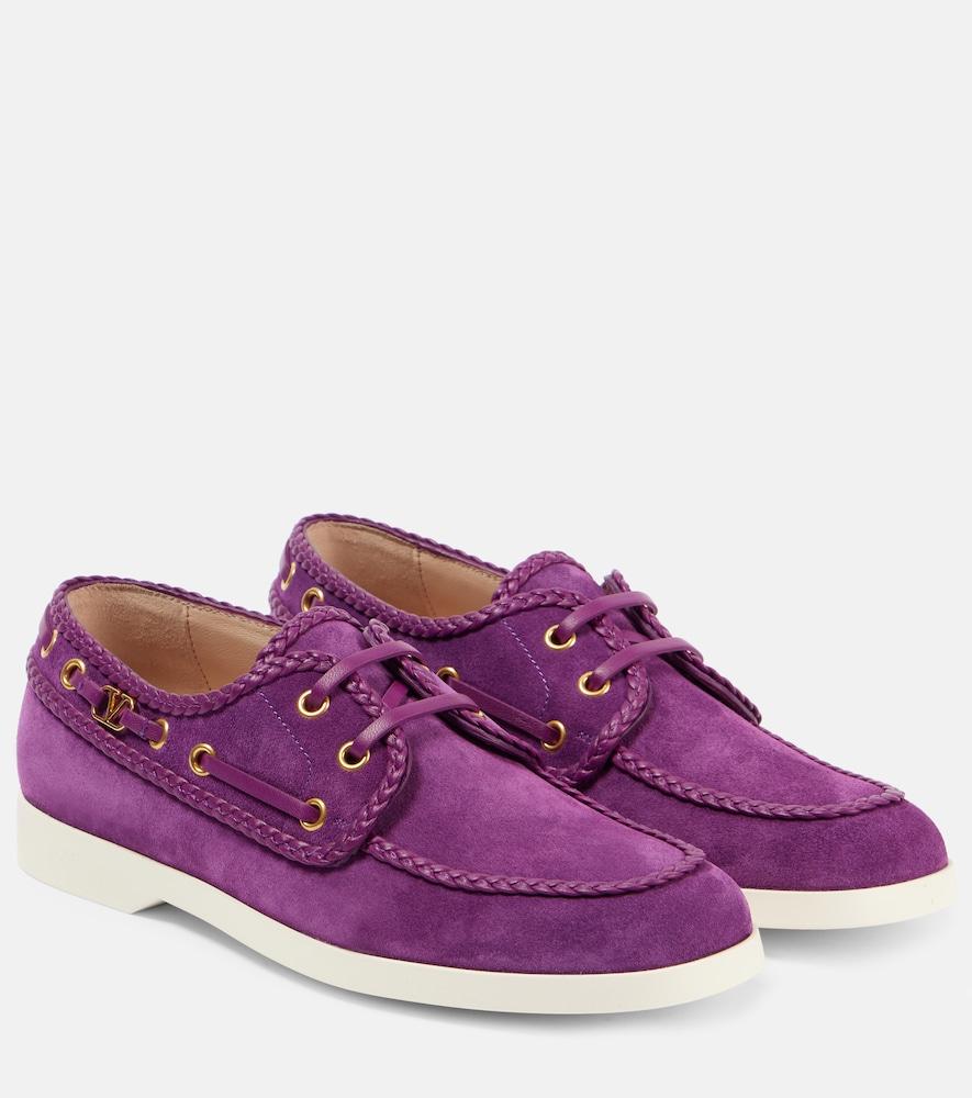 valentino garavani palm avenue suede boat shoes