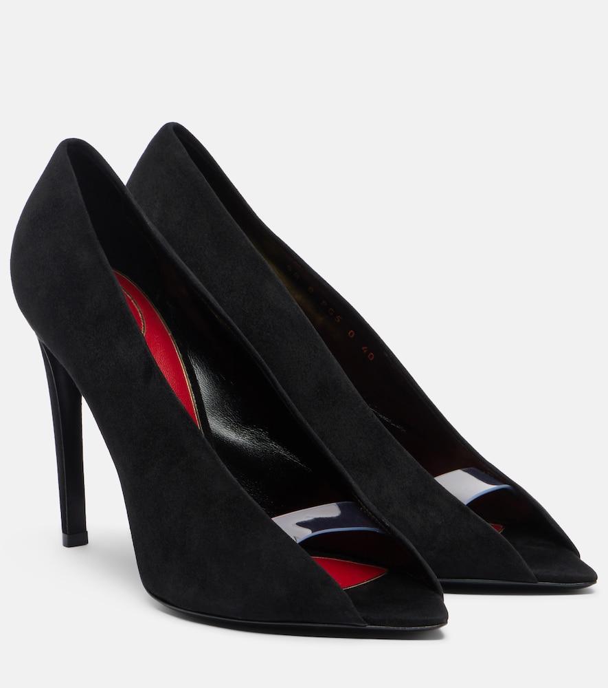 valentino garavani révélé suede peep-toe pumps