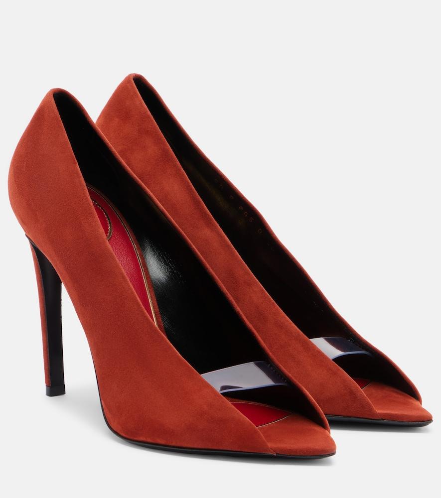 valentino garavani révélé suede peep-toe pumps