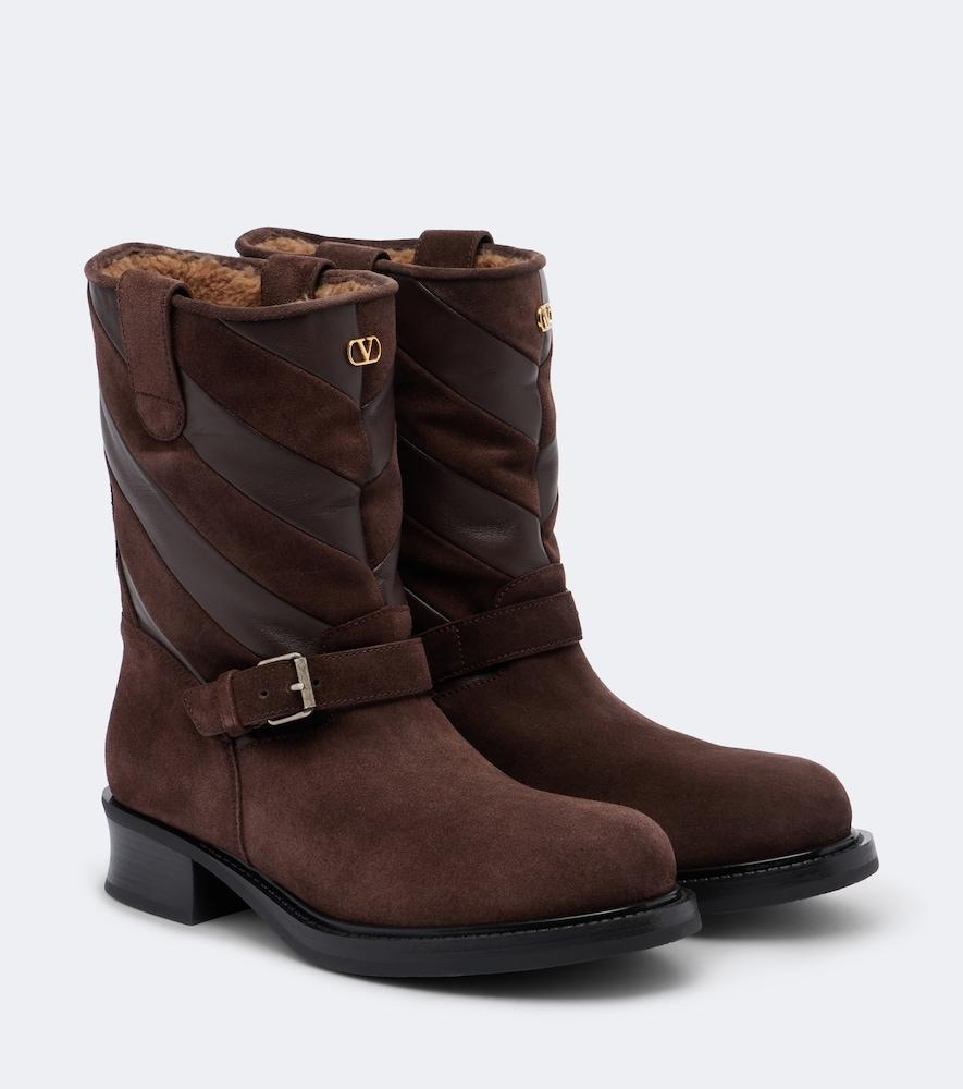 valentino garavani rayons suede ankle boots
