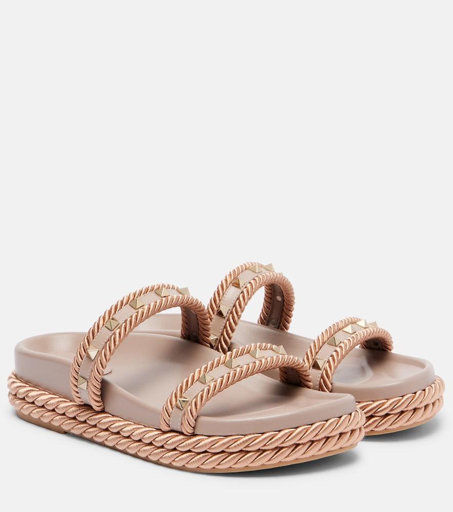 valentino garavani rockstud leather slides