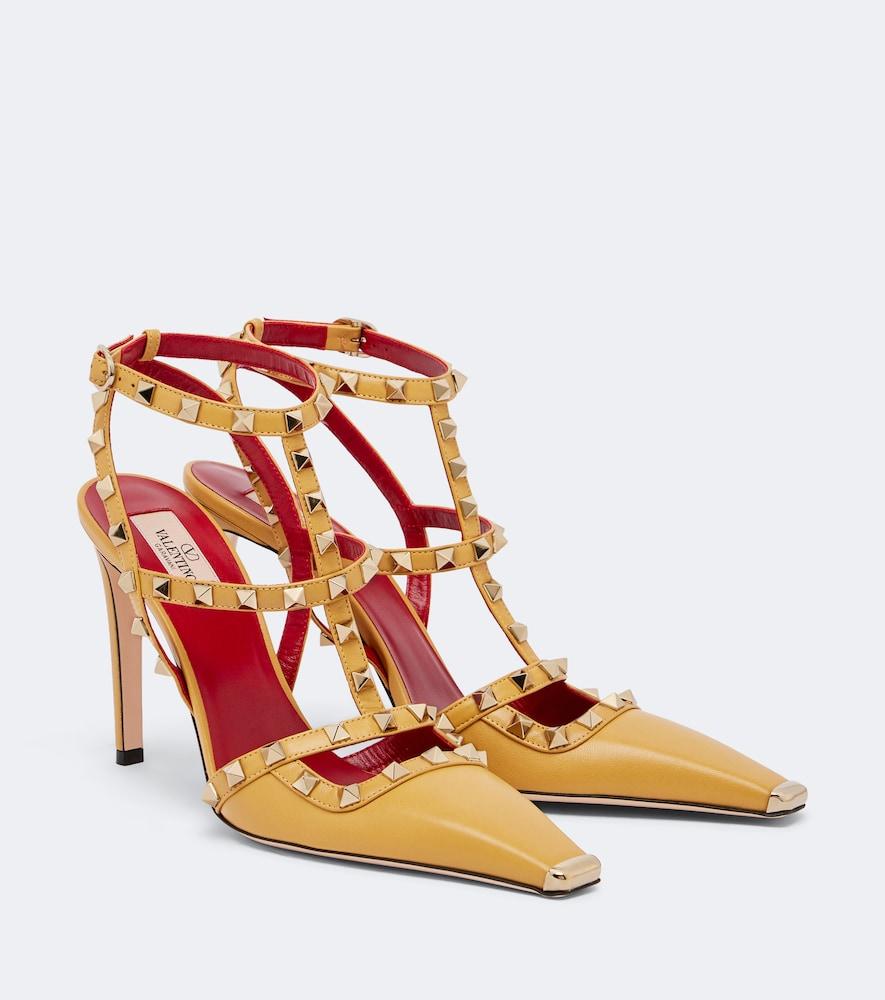 valentino garavani rockstud leather slingback pumps