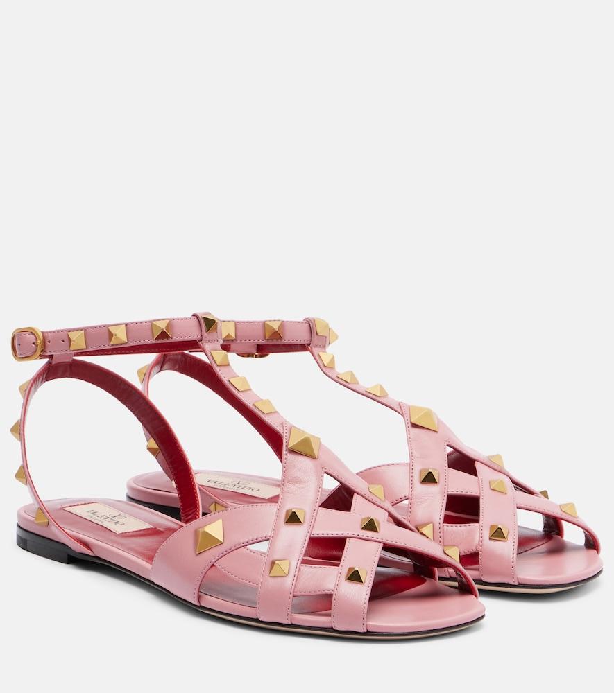 valentino garavani rockstud leather slingback sandals