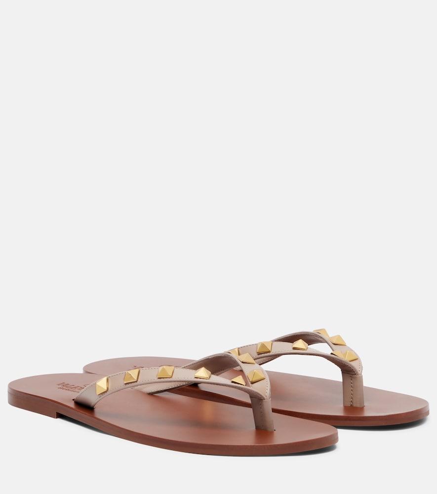 valentino garavani rockstud leather thong sandals