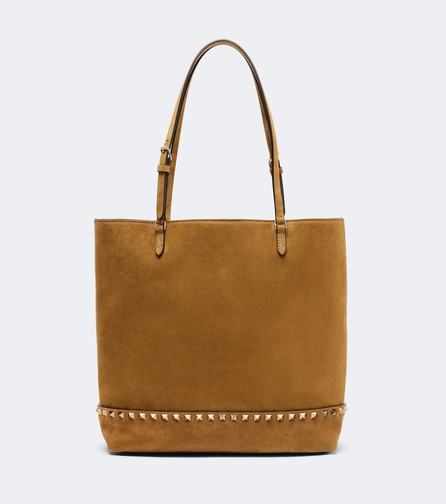 valentino garavani rockstud medium suede tote bag
