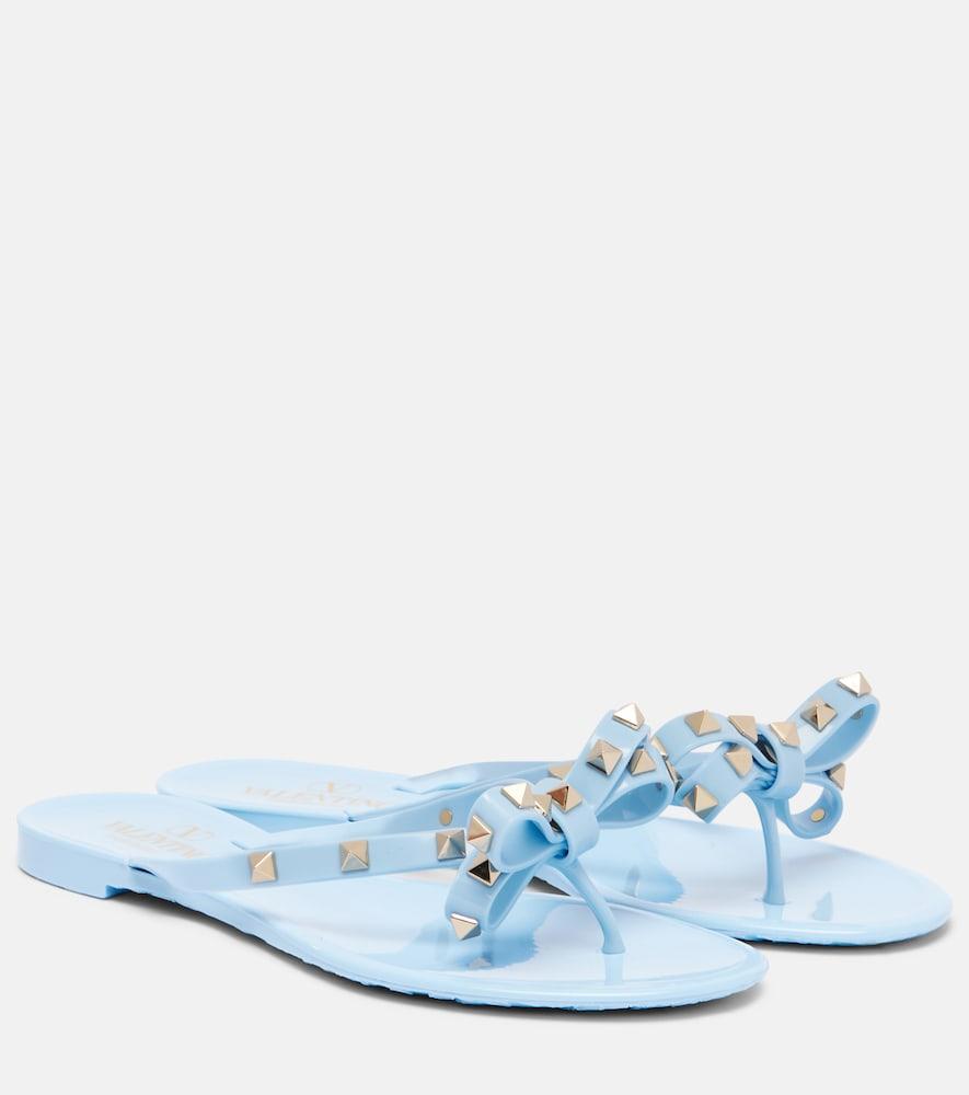 valentino garavani rockstud pvc thong sandals