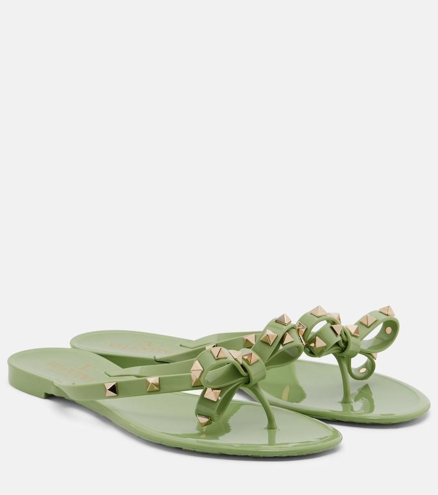 valentino garavani rockstud pvc thong sandals