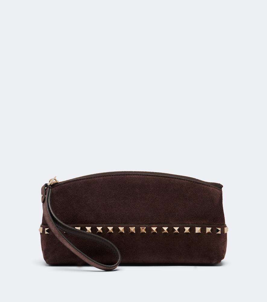 valentino garavani rockstud small suede pouch