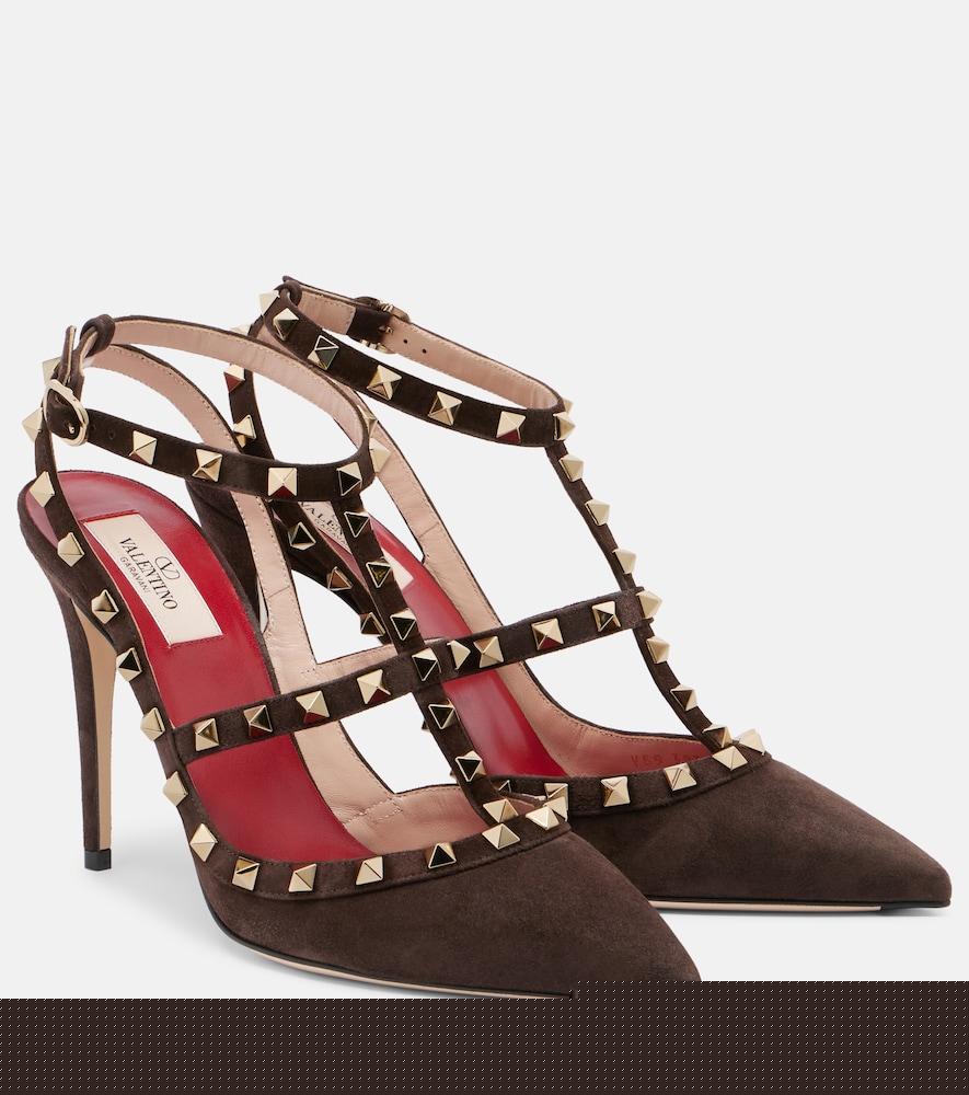 valentino garavani rockstud suede pumps