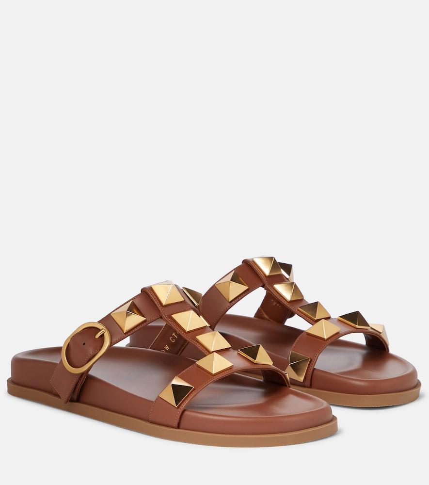 valentino garavani roman stud leather slides