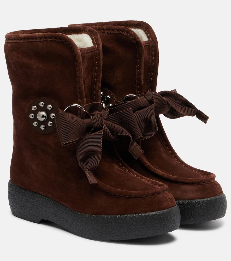 valentino garavani snowish suede ankle boots