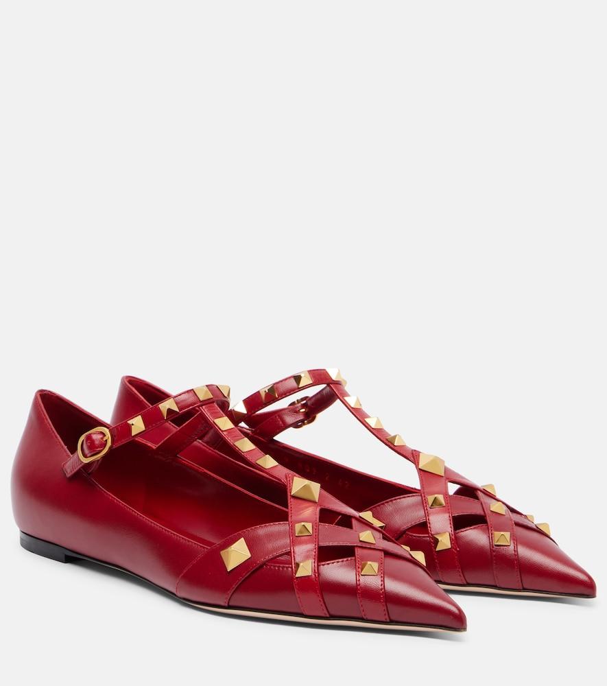 valentino garavani studdy leather ballet flats