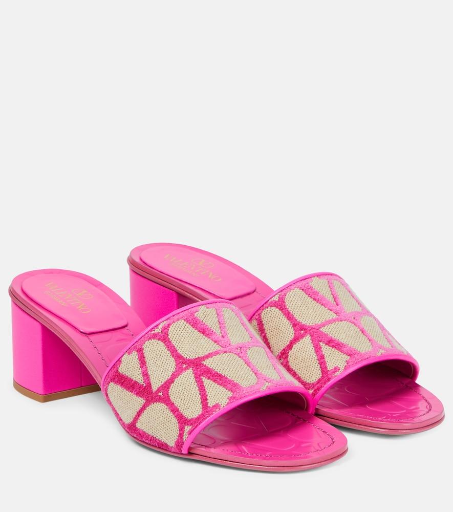 valentino garavani toile iconographe canvas mules