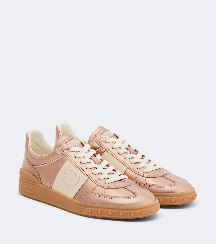 valentino garavani upvillage metallic leather sneakers